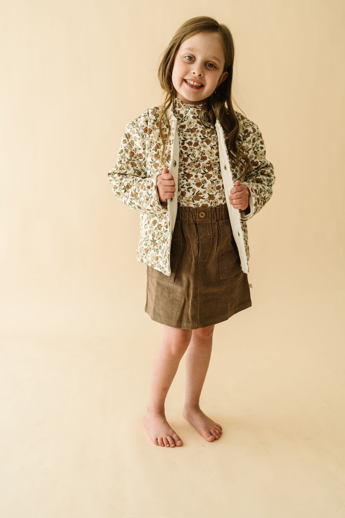 Organic Quilted Button Jacket - Daffodil Button Jacket Makemake Organics 