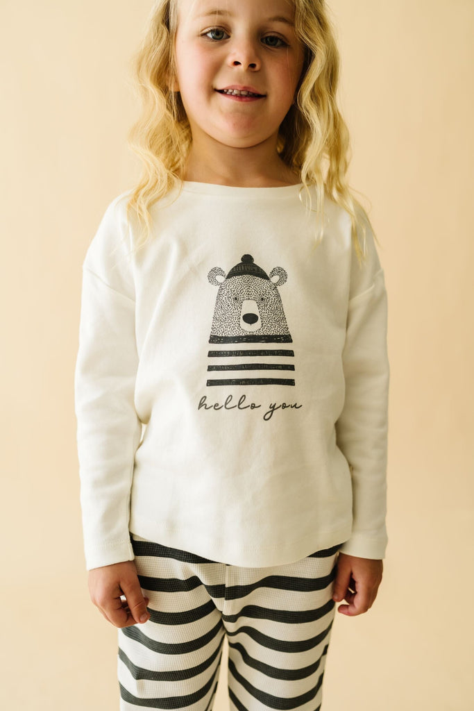 Organic Long Sleeve Tee & Pant Set | Hello You Sets Makemake Organics 