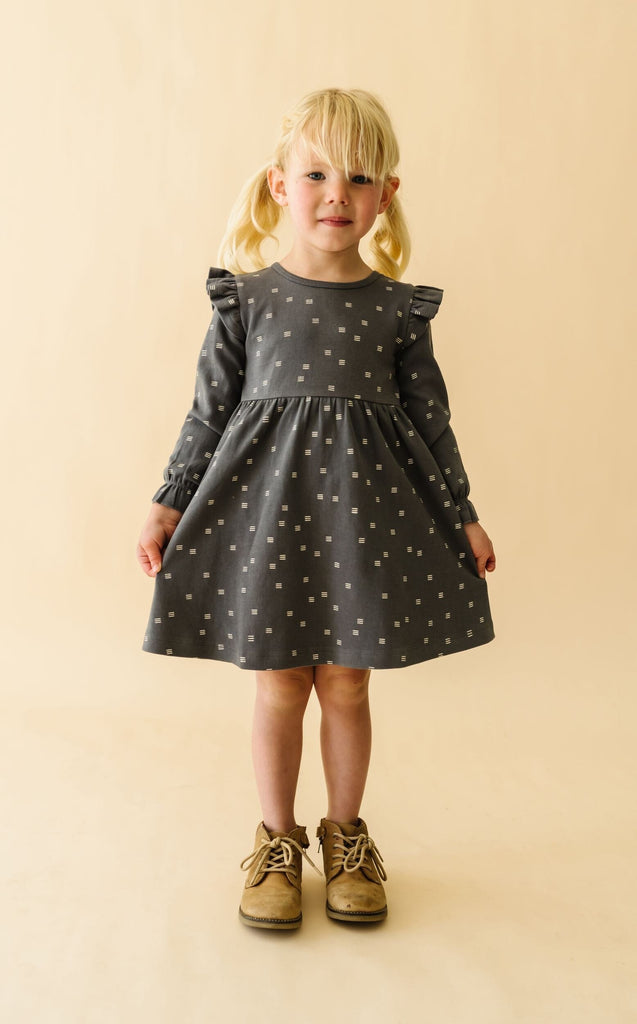 Organic Ruffle Dress - Tribe Ruffle Dress Makemake Organics 