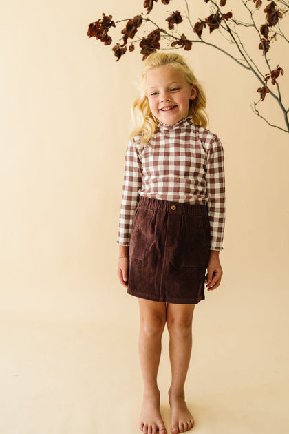 Organic Tee and Corduroy Skirt Set - Plum Tee & Skirt Set Makemake Organics 