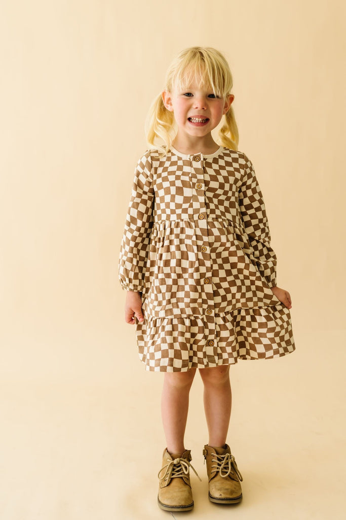 Organic Tiered Dress - Groovy Tiered Dress Makemake Organics 