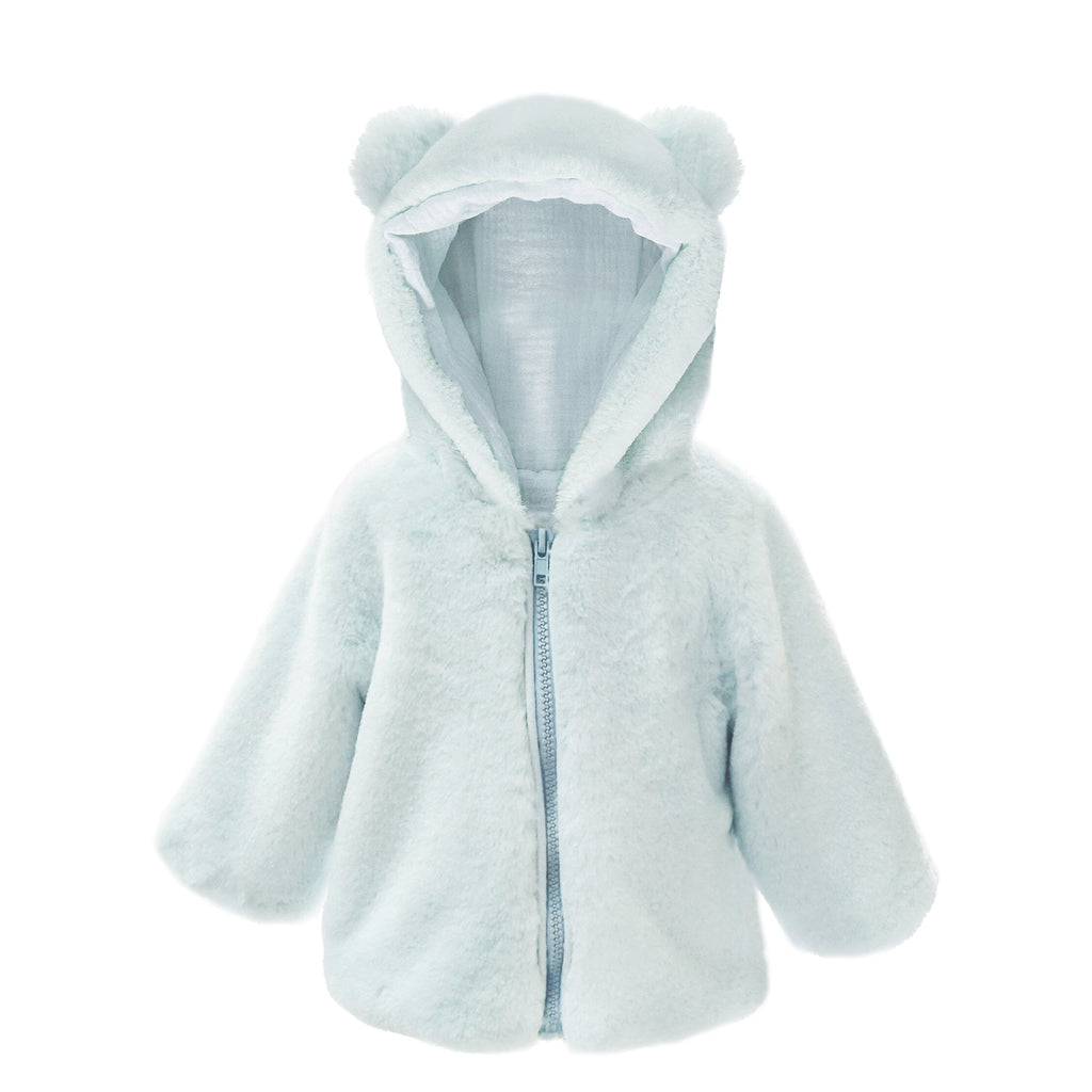 Bear Faux Fur Hooded Baby Coat - 6-12M Clothes MON AMI 