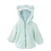 Bear Faux Fur Hooded Baby Coat - 12-18M Clothes MON AMI 