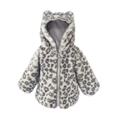 Leopard Faux Fur Hooded Baby Coat - 6-12M Clothes MON AMI 