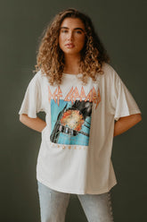 Def Leppard Boyfriend Tee White Band Tees People of Leisure White S 