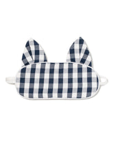 Kid's Kitty Sleep Mask | Navy Gingham Eye Masks Petite Plume 