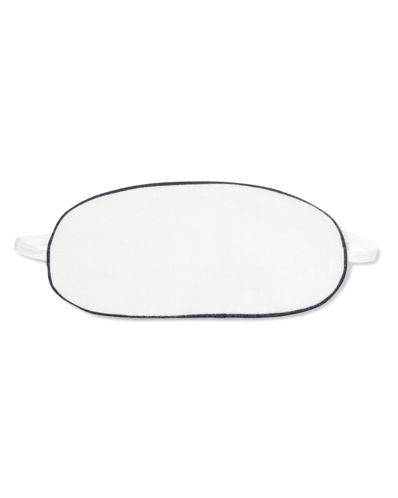 Kid's Sleep Mask | White with Navy Piping Eye Masks Petite Plume 