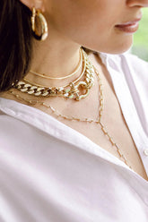 Elongated Link Lariat Necklaces eklexic 