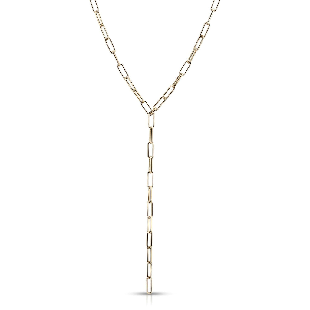 Elongated Link Lariat Necklaces eklexic Gold 