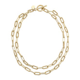 Enzo Double Layer Necklace Necklaces eklexic Gold 16" 18" 