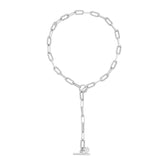 Enzo Toggle Convertible Lariat Necklace Necklaces eklexic Silver 20" 