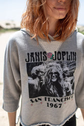 Janis Joplin Cropped Hoodie Sweatshirts People of Leisure 