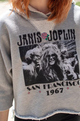 Janis Joplin Cropped Hoodie Sweatshirts People of Leisure 