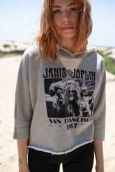 Janis Joplin Cropped Hoodie Sweatshirts People of Leisure 