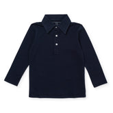 Finn Pima Cotton Long Sleeve Polo Golf Shirt for Boys | Navy Tops & Tees Lila + Hayes 6-12m 