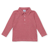 Finn Pima Cotton Long Sleeve Polo Golf Shirt for Boys | Red Stripes Tops & Tees Lila + Hayes 6-12m 