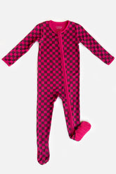 Checkered Print Footie Footies Bohemian Mama Littles 