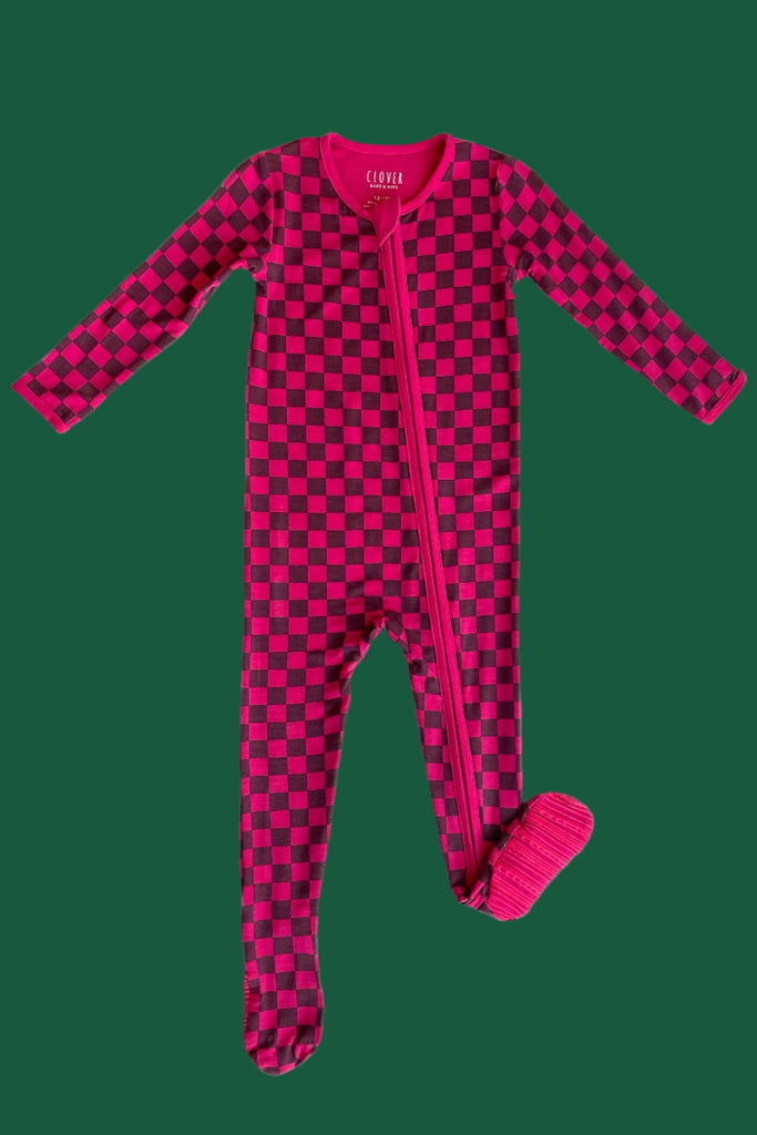 Checkered Print Footie Footies Clover Baby & Kids 