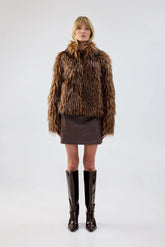 Fur Delish Jacket | Brown Raccoon Outerwear Unreal Fur 