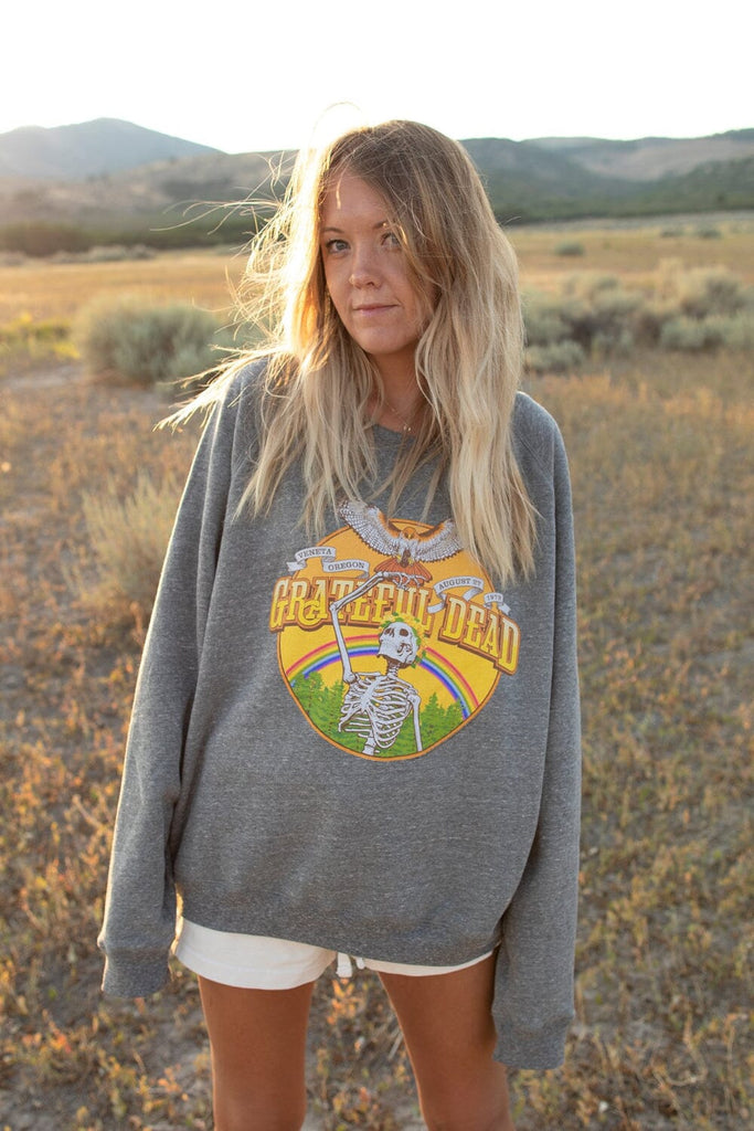 Grateful Dead Oversized Sweatshirt Sweatshirts People of Leisure Gray S 