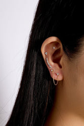 Graduated Cz Bar Ear Crawl Earrings eklexic 