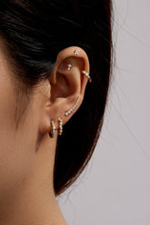 Graduated Cz Bar Ear Crawl Earrings eklexic 