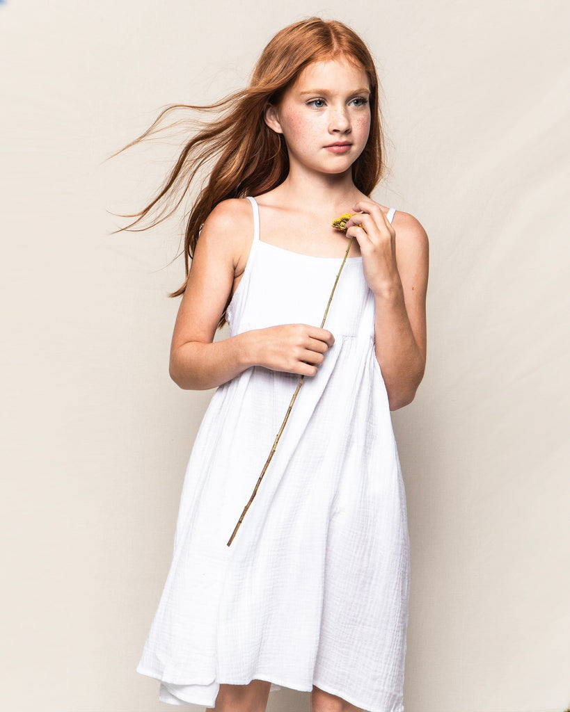Girl's Gauze Serene Sundress | White Dresses Petite Plume 