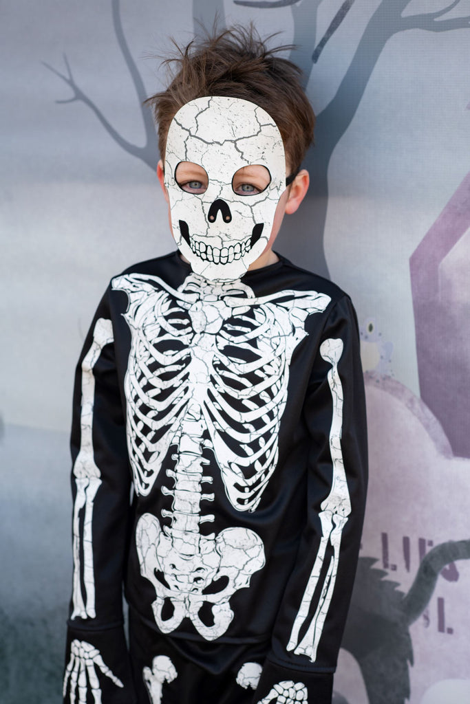 Glow in the Dark Skeleton Shirt, Pants & Mask Costumes Great Pretenders USA 