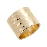 Hammered Wide Ring Rings eklexic Gold 5 