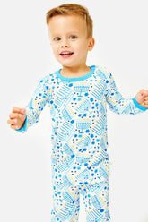 Long Sleeve Pajama Set | Hanukkah Menorahs Pajama Sets Clover Baby & Kids 