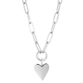 Heart Pendant Necklace Necklaces eklexic Silver 16" 