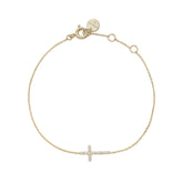 Horizontal Cz Cross Bracelet Bracelets eklexic 14k Gold Plated Sterling Silver 