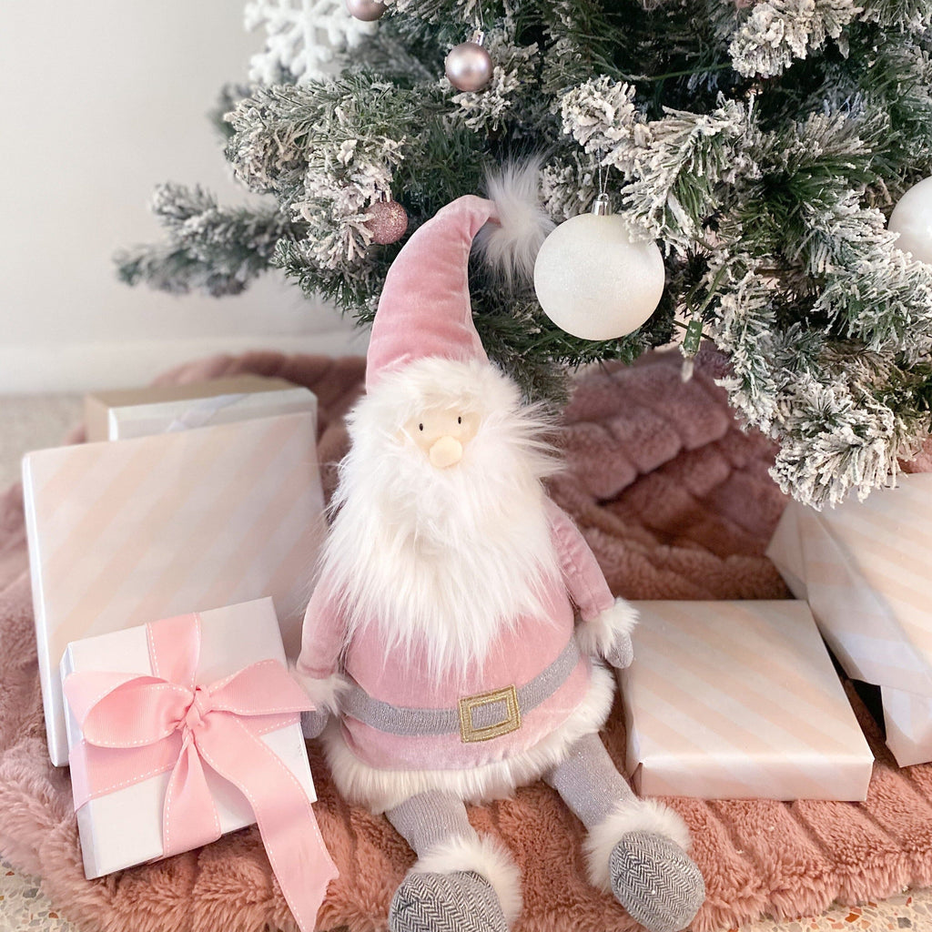 Santa Shelf Sitter | Dusty Rose Christmas Decor MON AMI 