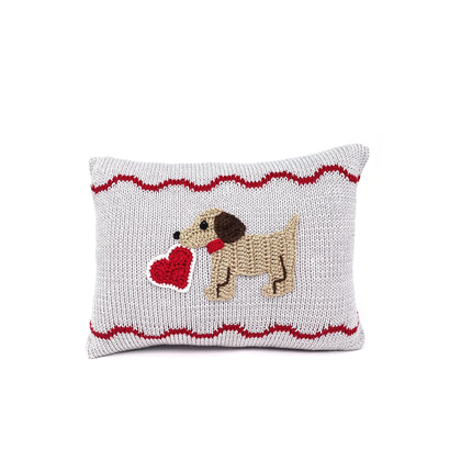 Valentine Puppy Mini Pillow | Grey Throw Pillows Melange Collection 