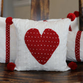 Cable-Knit Heart 10" Pillow Throw Pillows Melange Collection 