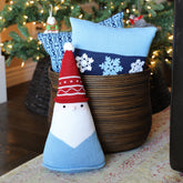 Santa Cone Pillow, 15" | Blue Throw Pillows Melange Collection 