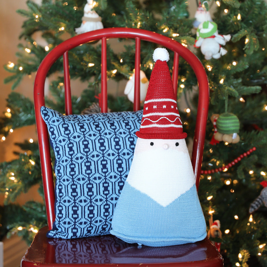 Santa Cone Pillow, 15" | Blue Throw Pillows Melange Collection 