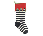 Elf- Cuff Striped Stocking | Black Stockings Melange Collection 