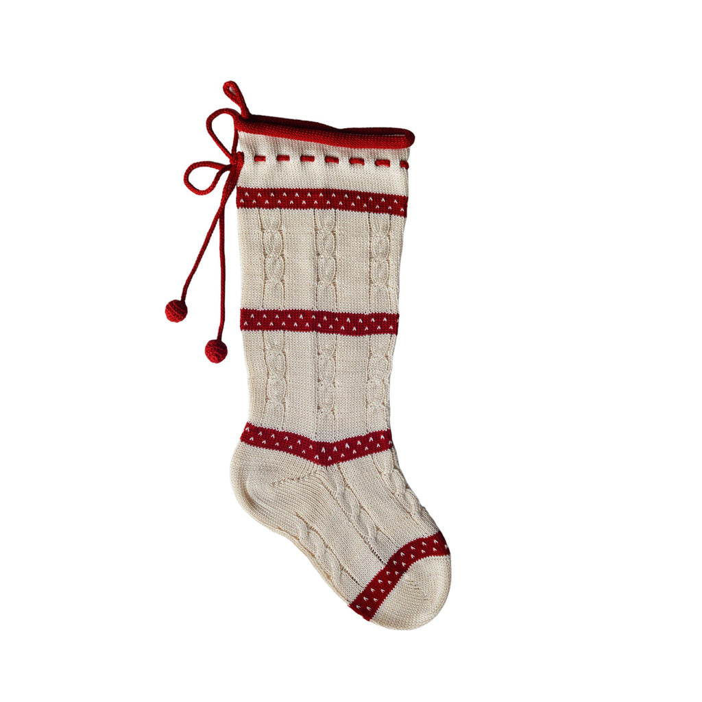 Cable-Knit Stocking with Laced Top Stockings Melange Collection 