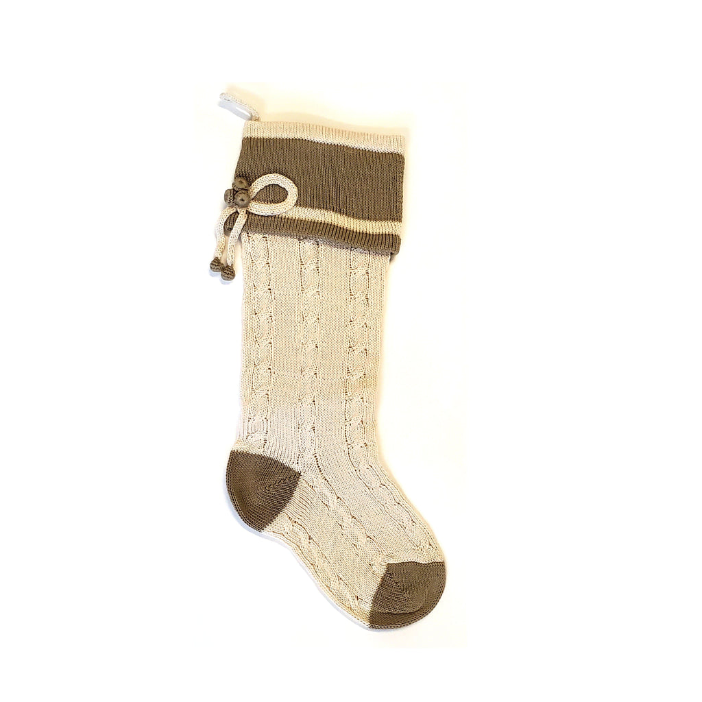 Ecru Cable-Knit Stocking Stockings Melange Collection 