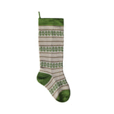 Ecru Patterned Stocking with Green Stockings Melange Collection 