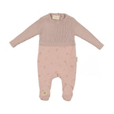 Knit & Print Footie Footie Mon Tresor Bebe Rose Smoke 1m 