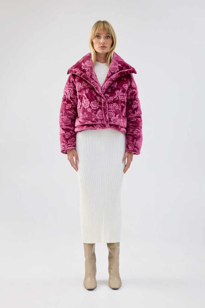 La Chanson Puffer Jacket | Berry Outerwear Unreal Fur 