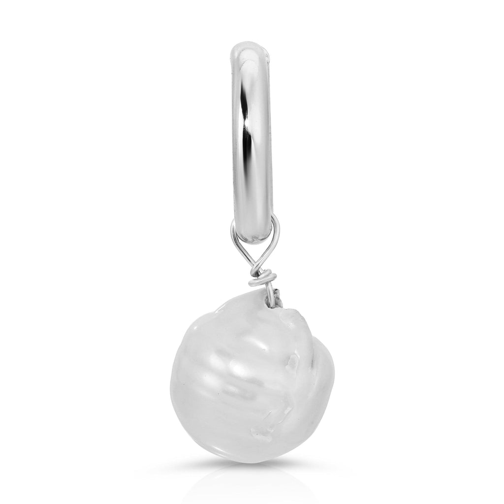 Large Baroque Pearl Pendant Pendants eklexic SILVER 