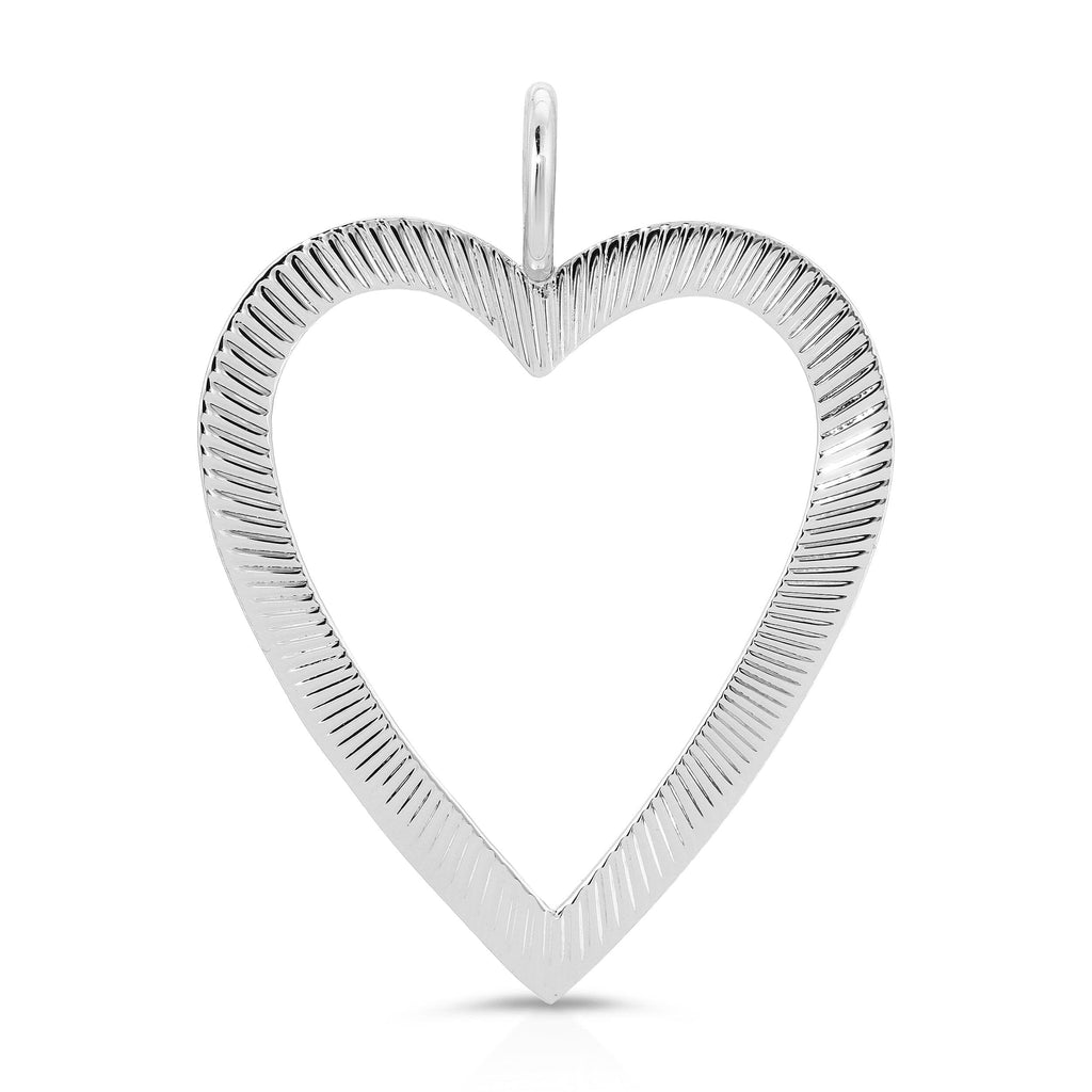 Large Haze Open Heart Pendant Pendants eklexic SILVER 