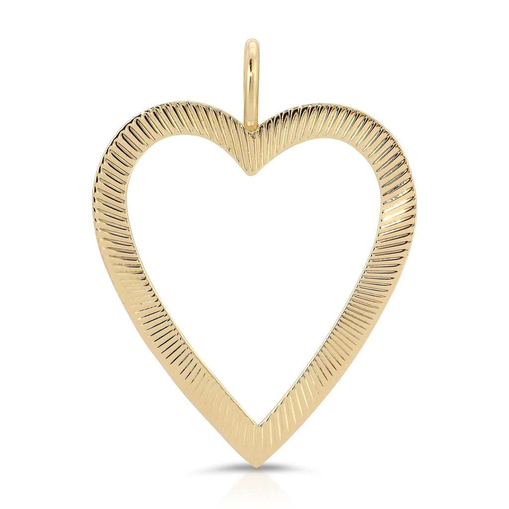 Large Haze Open Heart Pendant Pendants eklexic GOLD 