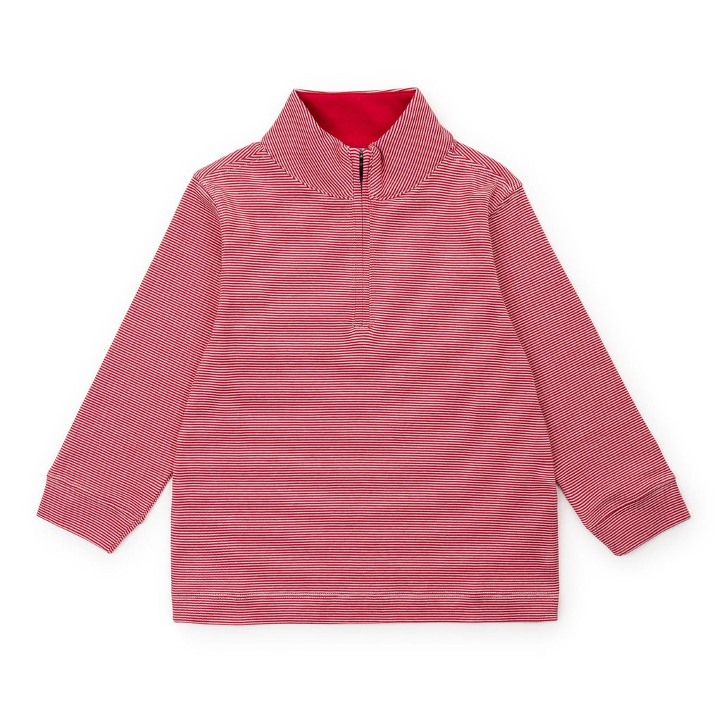 Spencer Quarter Zip Pullover | Red Stripes Sweatshirts Lila + Hayes 