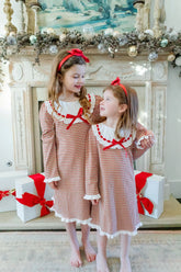 Emersyn Girls' Lace Trim Dress - Holiday Plaid Clothing > Girls > Dresses > Dress > Holiday Plaid Lila + Hayes 