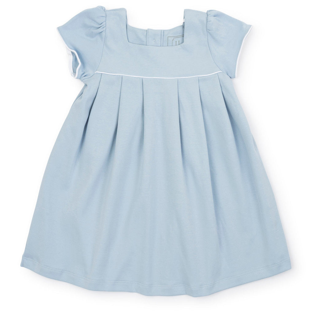 Lizzy Girls' Pima Cotton Dress - Light Blue Clothing > Girls > Dresses > Dress > Basics Lila + Hayes 