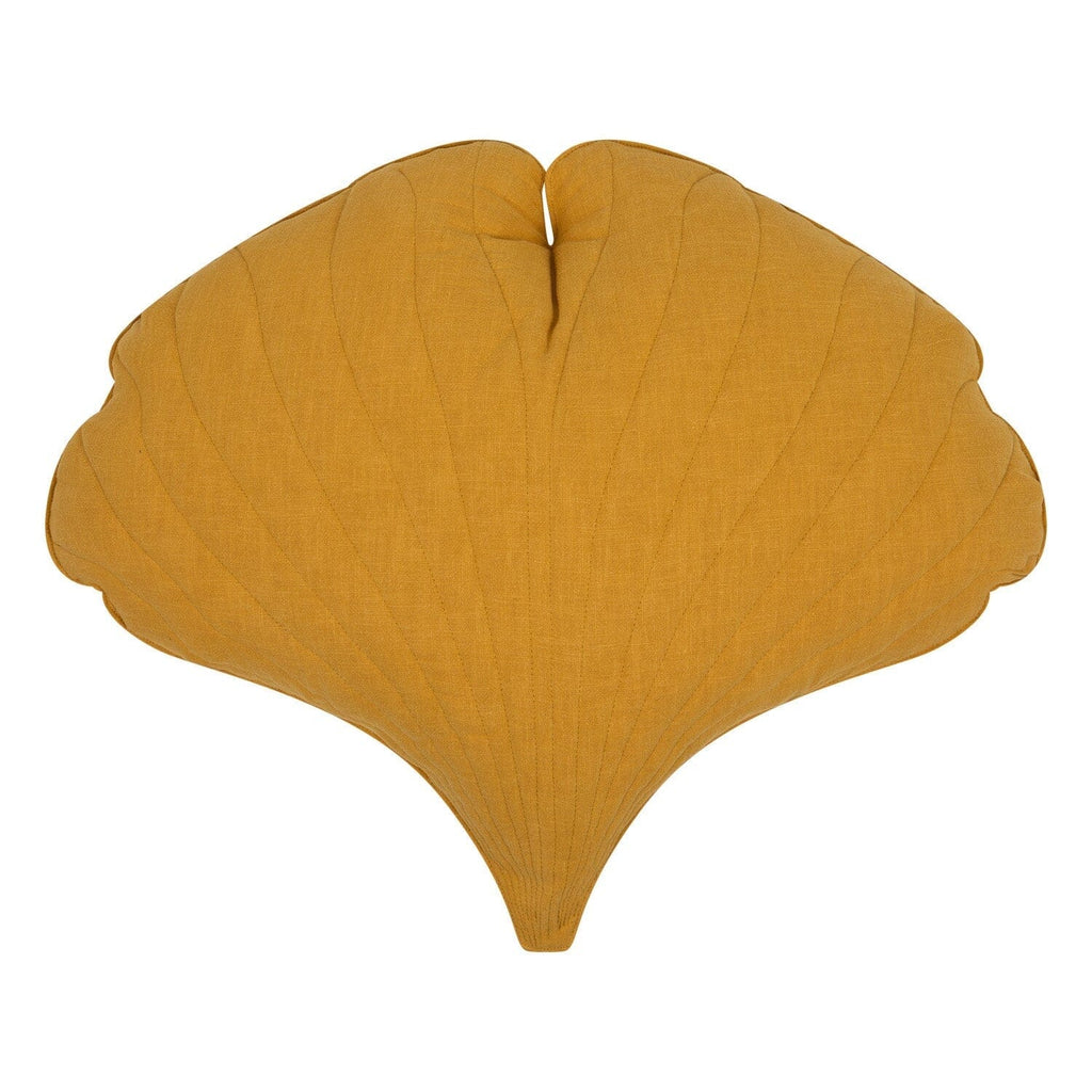 Linen “Mango” Ginkgo Leaf Pillow Cushion moimili.us 